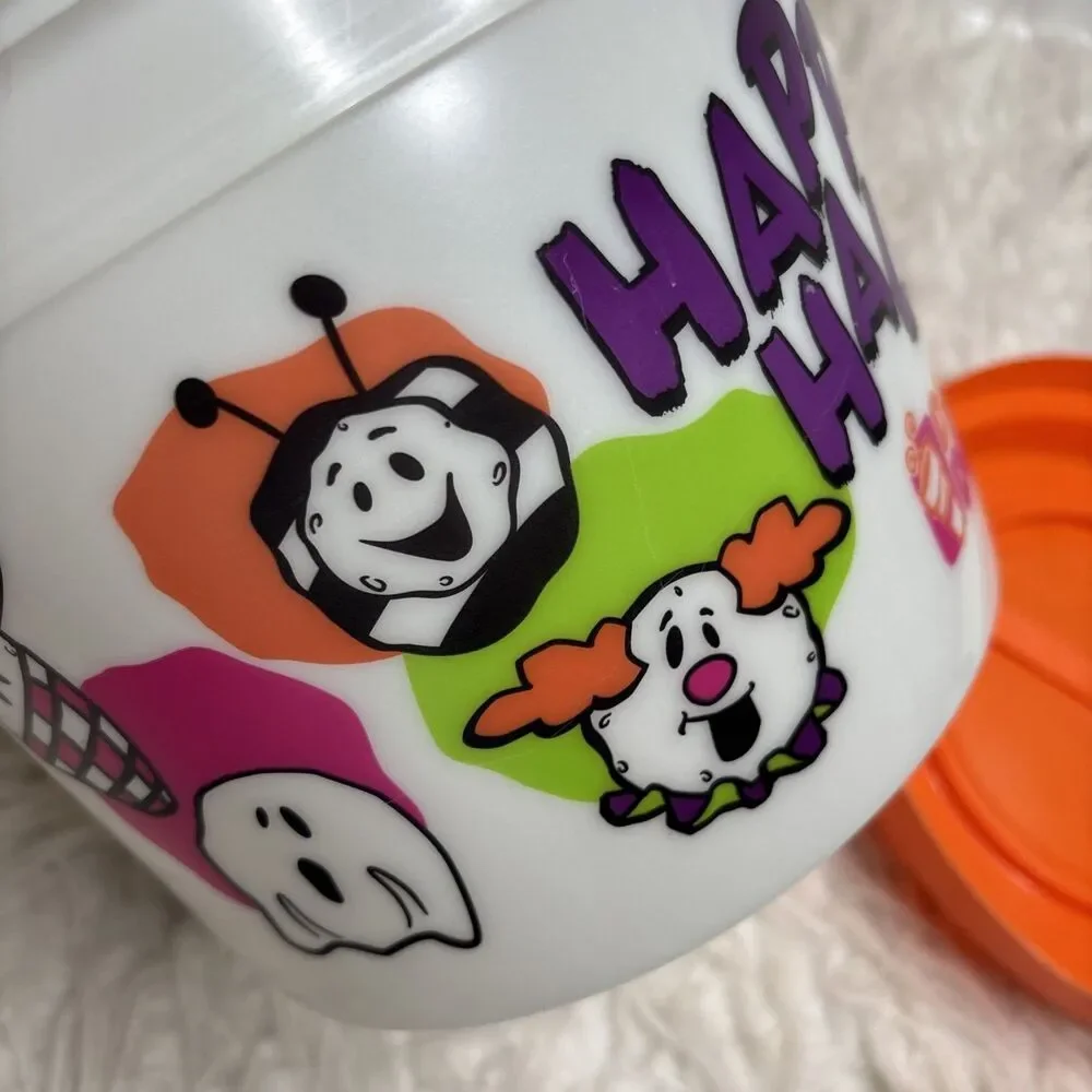 Dunkin Donuts Happy Halloween Munchkins Bucket Glow In The Dark With Lid